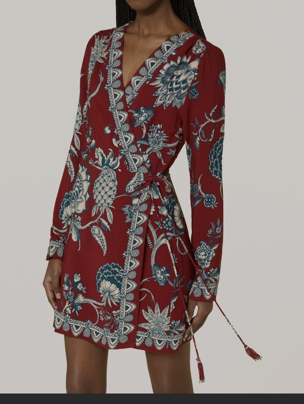 Farm Rio Red Tropical Landing Wrap Mini Dress Size S $248 In New Condition